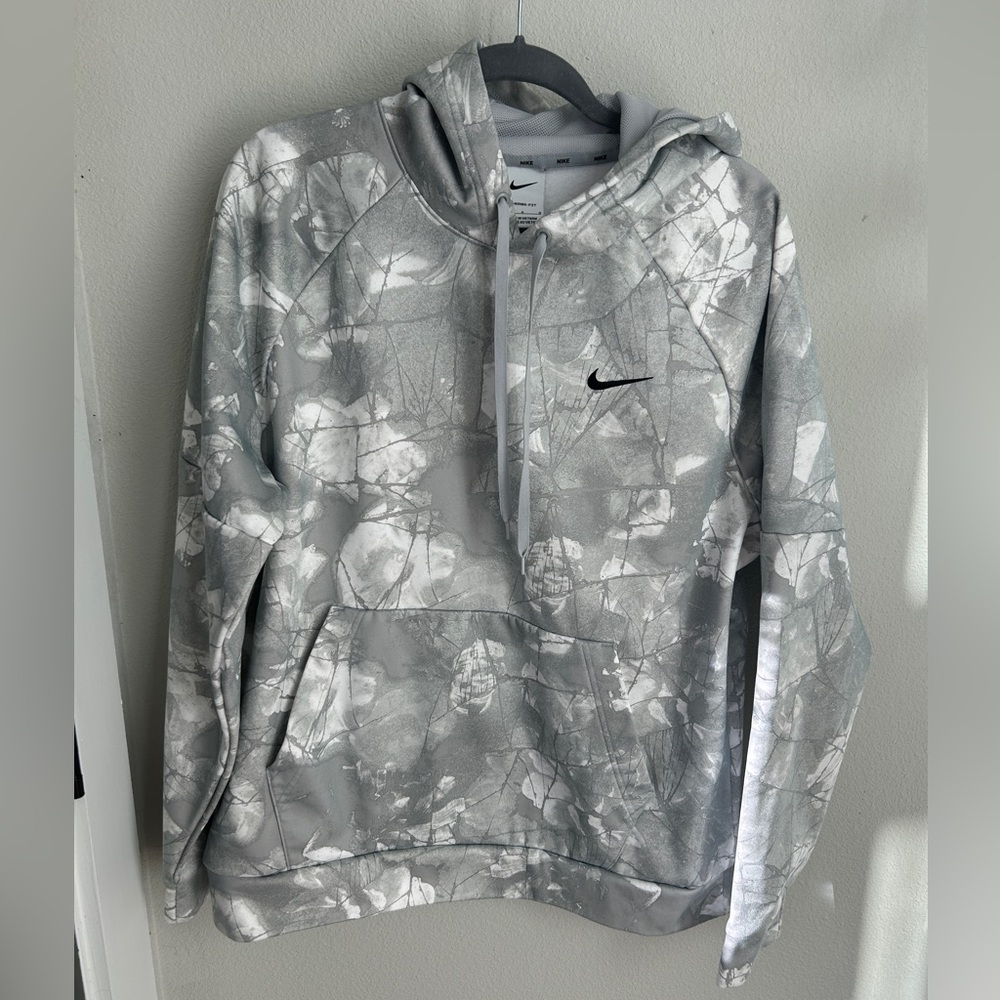 Nike Gray and White Hoodie